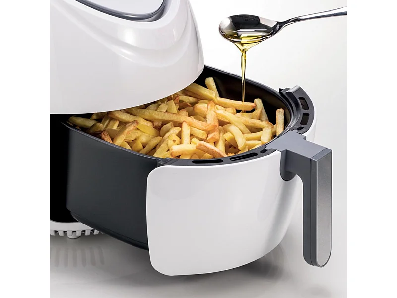 Friggitrice ad aria XXL 1800W, 7L, 2,8kg capacità cottura, 12 programmi preimpostati - Bianco