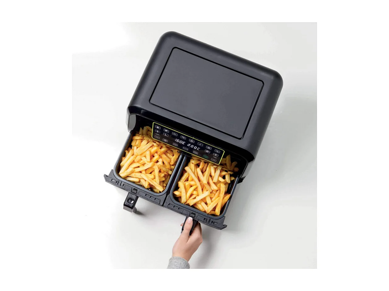 Ariete 4623 Airy Fryer Friteuse à air double avec double panier 1700 W 8 L Multifonction Noir