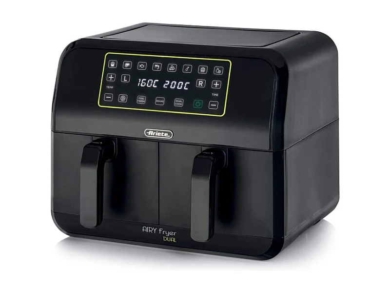 Ariete 4623 Airy Fryer Friteuse à air double avec double panier 1700 W 8 L Multifonction Noir