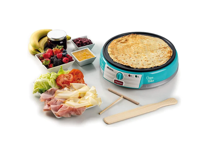Crepes Maker Party Time - Piastra Antiaderente - 1000W - Azzurro