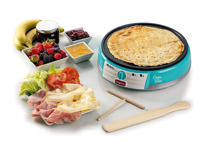 Crepes Maker Party Time - Piastra Antiaderente - 1000W - Azzurro