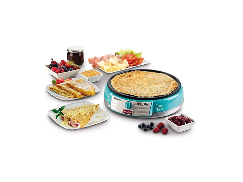 Crepes Maker Party Time - Piastra Antiaderente - 1000W - Azzurro
