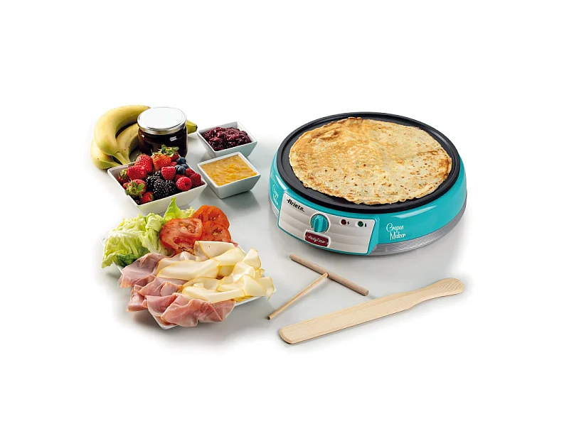 Crepes Maker Party Time - Piastra Antiaderente - 1000W - Azzurro