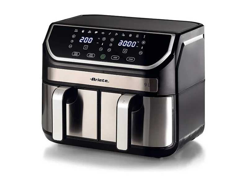 Friggitrice ad aria 9L 2100W - 11 programmi - Doppio cestello - Nero/Silver