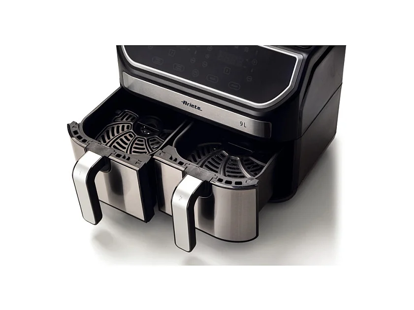 Friggitrice ad aria 9L 2100W - 11 programmi - Doppio cestello - Nero/Silver