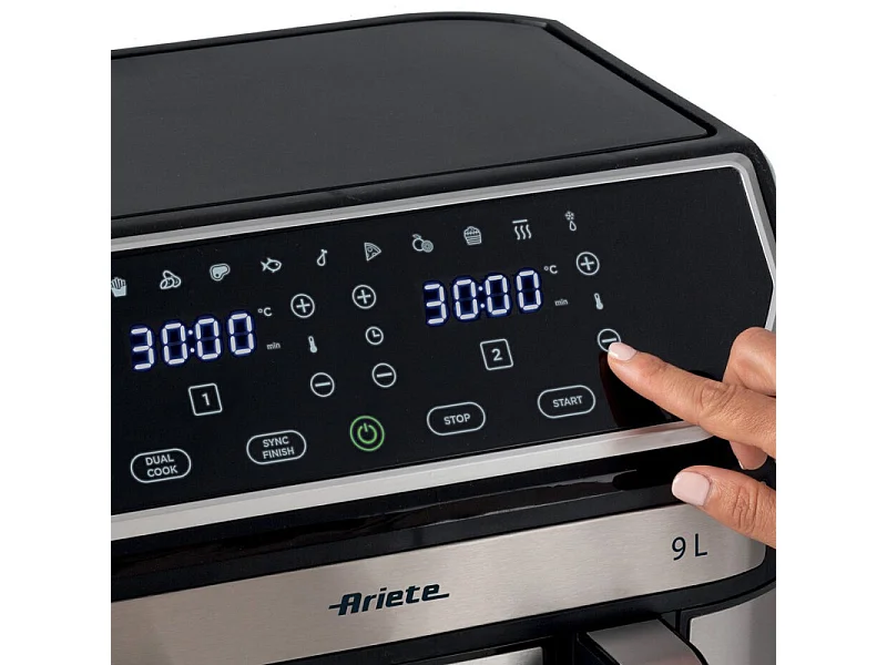 Friteuse à air Ariete 9L Double panier 11 programmes Noir Argent
