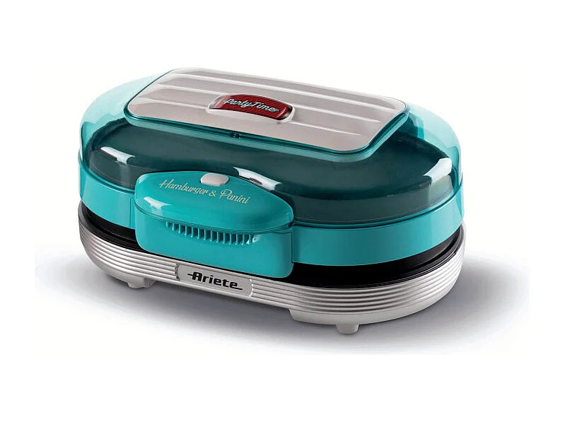 Macchina per fare hamburger 1200W, doppie piastre antiaderenti, 2 scomparti - Celeste