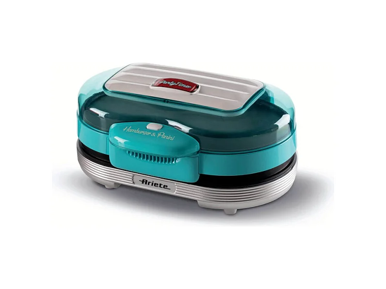 Macchina per fare hamburger 1200W, doppie piastre antiaderenti, 2 scomparti - Celeste