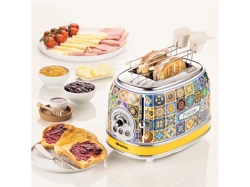 Tostapane Positano 810W - 2 fette - 6 livelli di doratura - Espulsione automatica