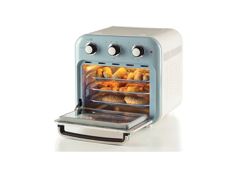 Friggitrice ad aria e forno Vintage 16L 1400W - Accessori inclusi - Celeste