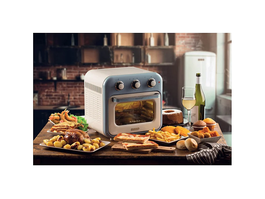 Friggitrice ad aria e forno Vintage 16L 1400W - Accessori inclusi - Celeste