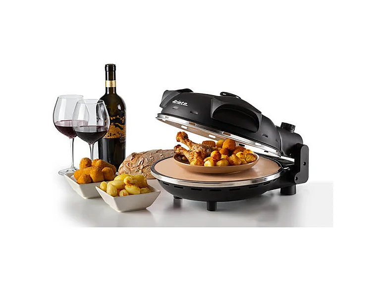 Pizza électrique ARIETE - 917 - Noir - Pierre réfractaire - 1200W Ø 33 cm - Température max 400°C