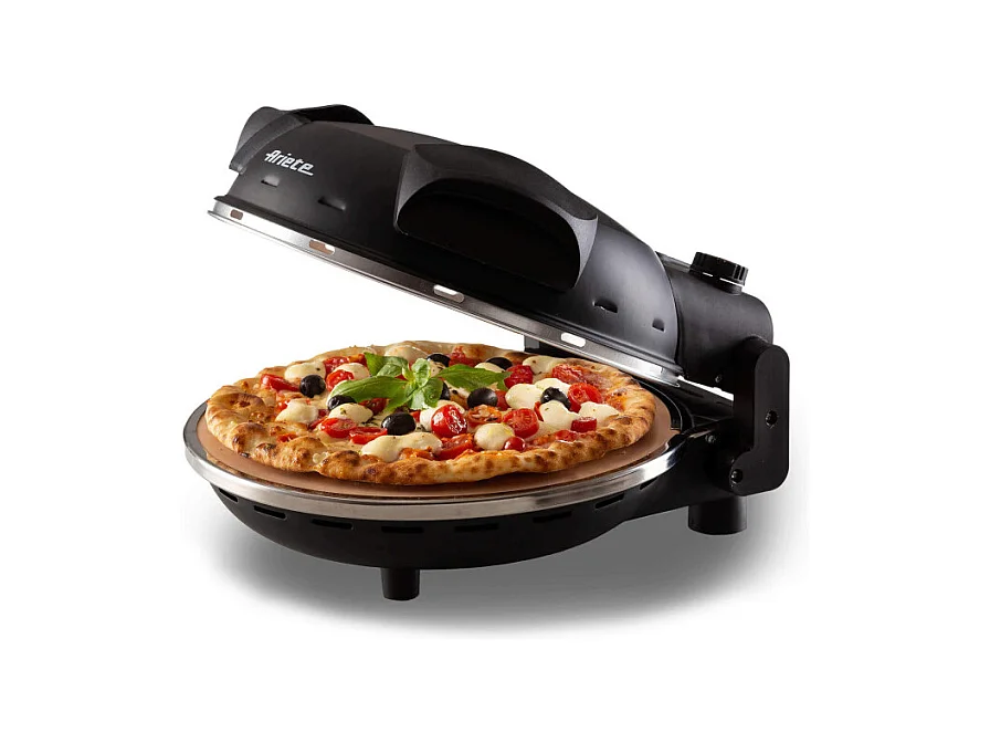Forno Pizza - 4 Minuti - Piastra in Pietra Refrattaria - 1200W - Bianco