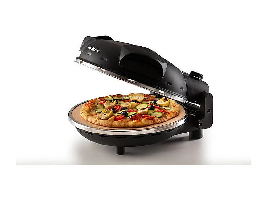 Pizza électrique ARIETE - 917 - Noir - Pierre réfractaire - 1200W Ø 33 cm - Température max 400°C