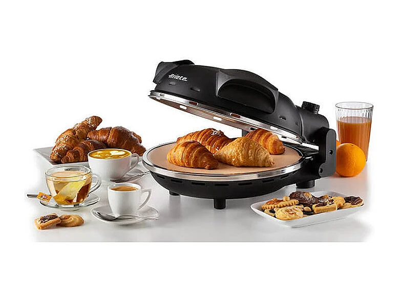 Pizza électrique ARIETE - 917 - Noir - Pierre réfractaire - 1200W Ø 33 cm - Température max 400°C