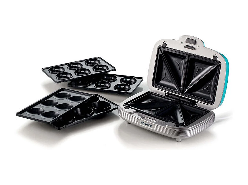 Piastra Elettrica Multifunzione - 700W - 3 Piastre Intercambiabili - Azzurro