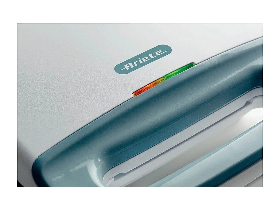 Tostiera per toast, sandwich e panini 750W, piastre fisse grill, rivestimento antiaderente - White & Aegean Teal