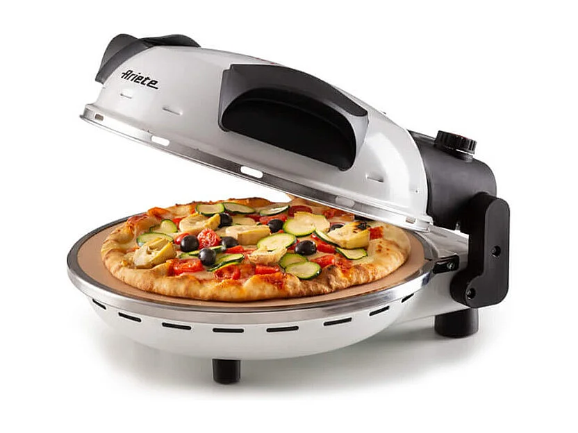 Forno Pizza - 4 Minuti - Piastra in Pietra Refrattaria - 1200W - Nero