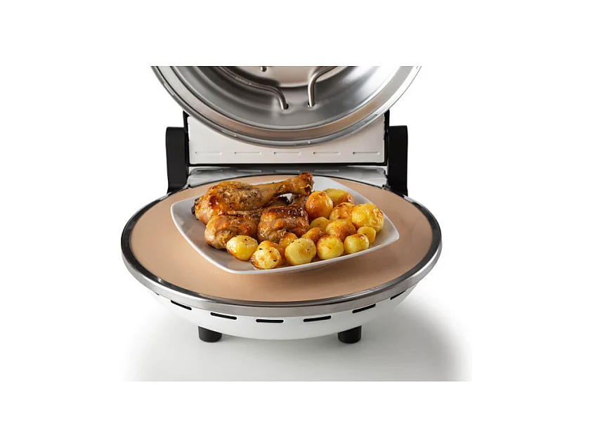 Forno Pizza - 4 Minuti - Piastra in Pietra Refrattaria - 1200W - Nero