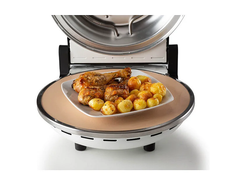 Forno Pizza - 4 Minuti - Piastra in Pietra Refrattaria - 1200W - Nero