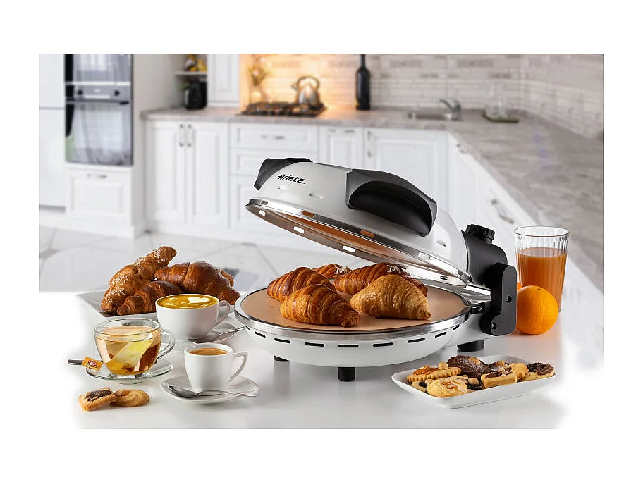 Forno Pizza - 4 Minuti - Piastra in Pietra Refrattaria - 1200W - Nero