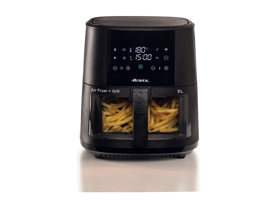 Friggitrice ad aria 9L 1500W - 8 programmi - Cestello trasparente - Nero