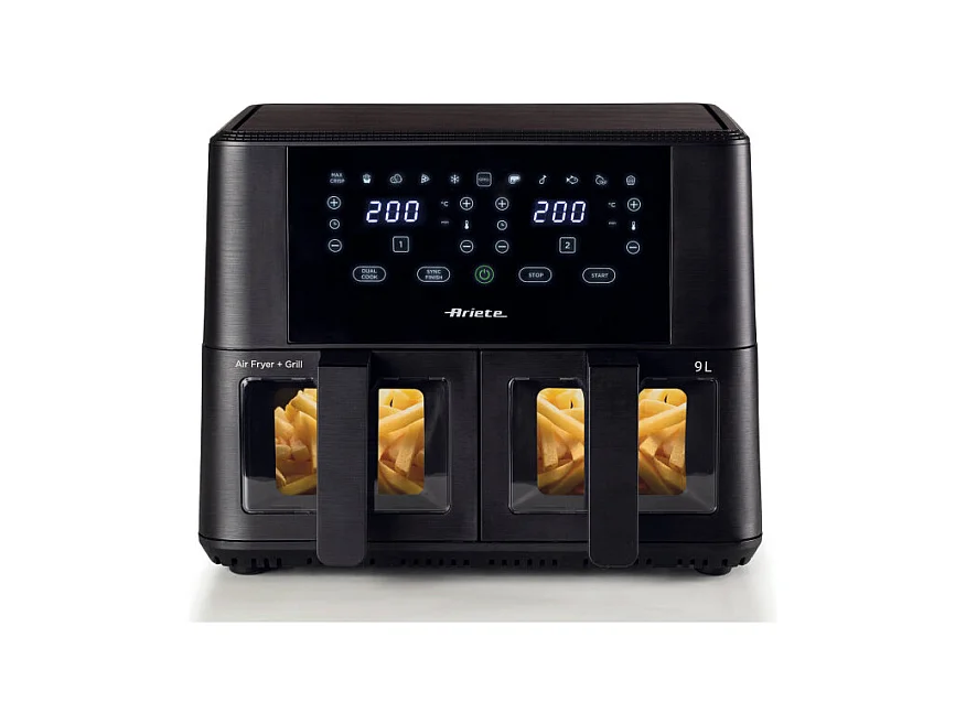 Friggitrice ad aria Doppia 9L 2400W - 11 programmi - Multifunzione - Nero
