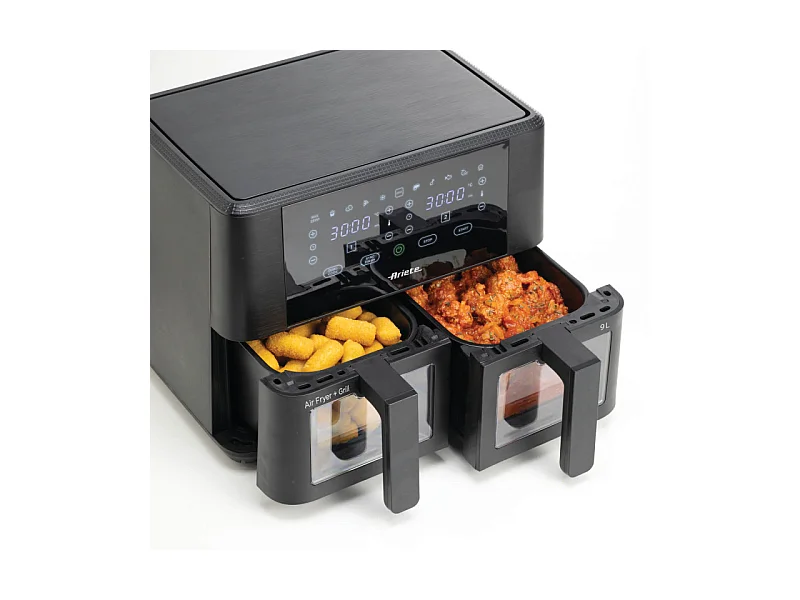 Friggitrice ad aria Doppia 9L 2400W - 11 programmi - Multifunzione - Nero