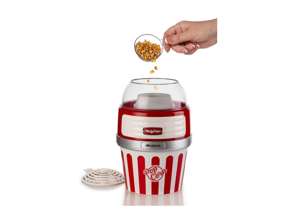 Macchina per Popcorn XL - 60gr Mais in 2 Minuti - Ciotola Estraibile - 1100 Watt - Rosso