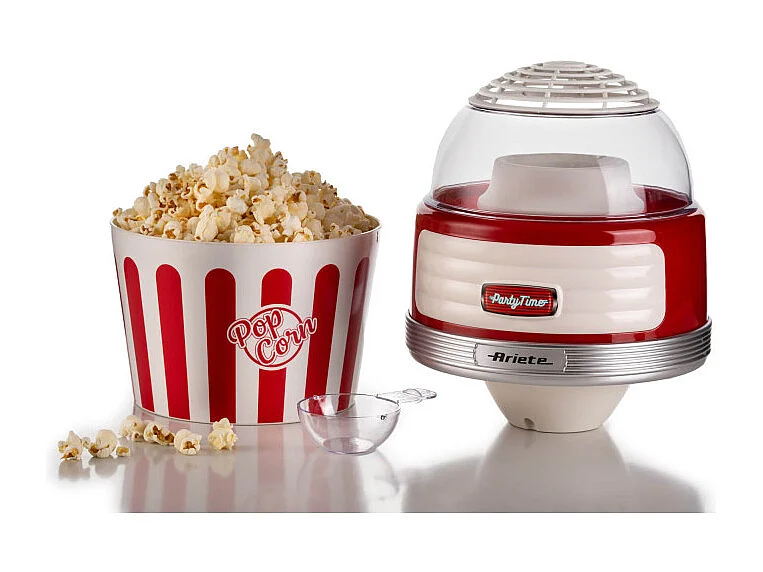 Macchina per Popcorn XL - 60gr Mais in 2 Minuti - Ciotola Estraibile - 1100 Watt - Rosso