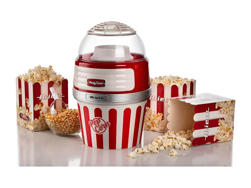 Macchina per Popcorn XL - 60gr Mais in 2 Minuti - Ciotola Estraibile - 1100 Watt - Rosso