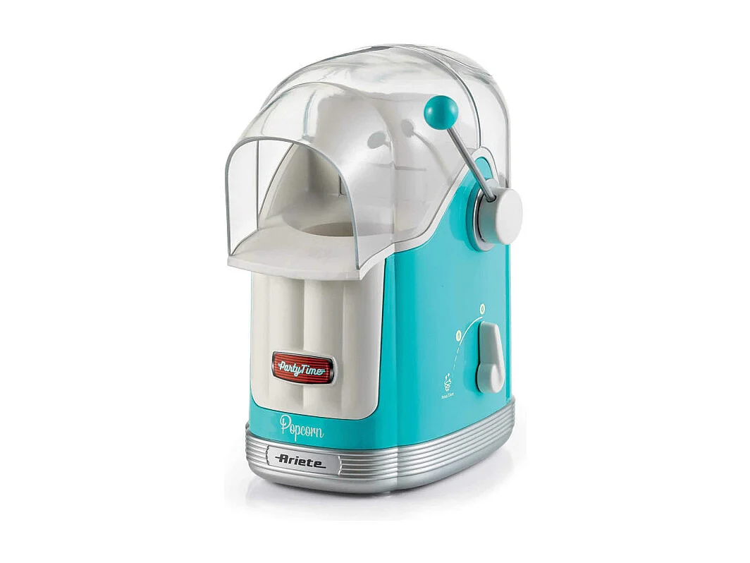 Macchina per Popcorn con Leva - 1100W - 600g Capacità - Cottura Senza Grassi - Celeste