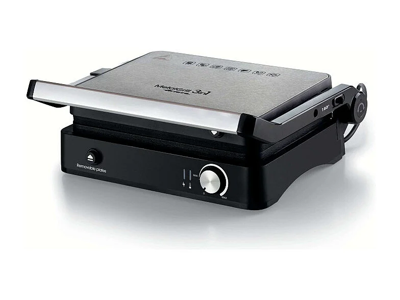 Griglia elettrica 3in1 2000W - 3 modalità di cottura - Piastre antiaderenti - Silver/Black