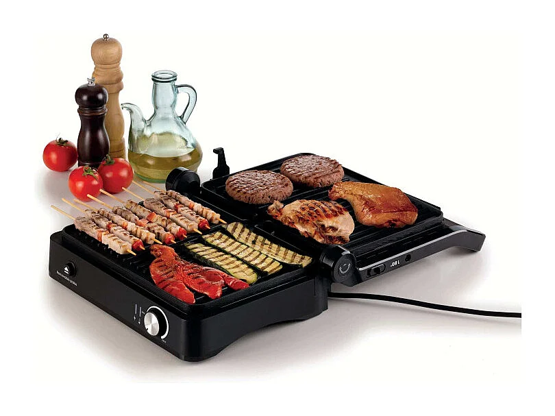 Griglia elettrica 3in1 2000W - 3 modalità di cottura - Piastre antiaderenti - Silver/Black