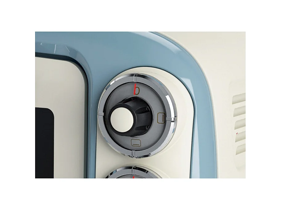 Forno Elettrico 18L - Pizza 30cm, Doppio Vetro, 1380W, Design Vintage - Celeste