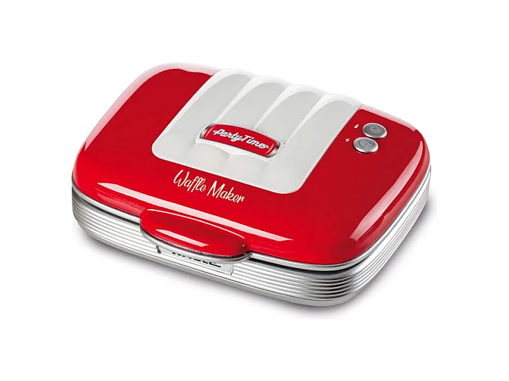 Waffle Maker Party Time - Piastre Antiaderenti - 700 Watt - Rosso