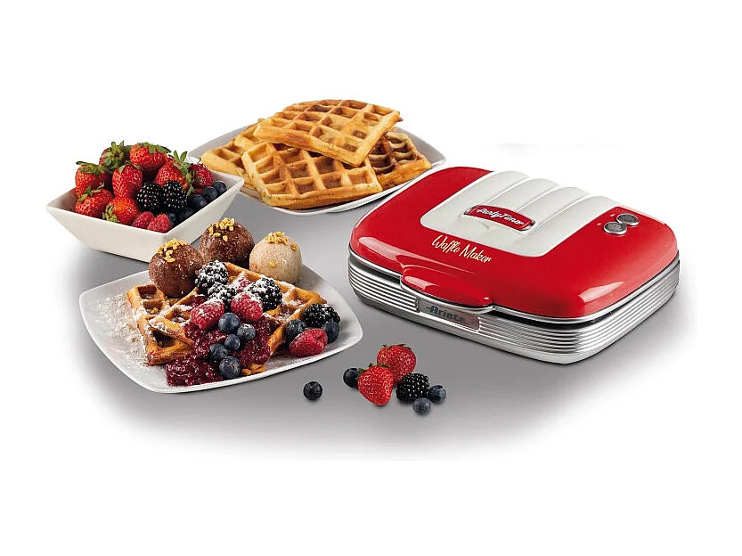 Waffle Maker Party Time - Piastre Antiaderenti - 700 Watt - Rosso