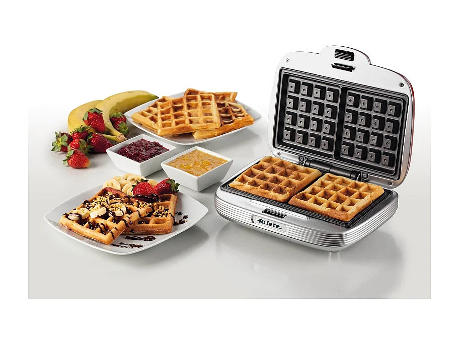 Waffle Maker Party Time - Piastre Antiaderenti - 700 Watt - Rosso