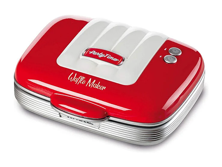 Waffle Maker Party Time - Piastre Antiaderenti - 700 Watt - Rosso