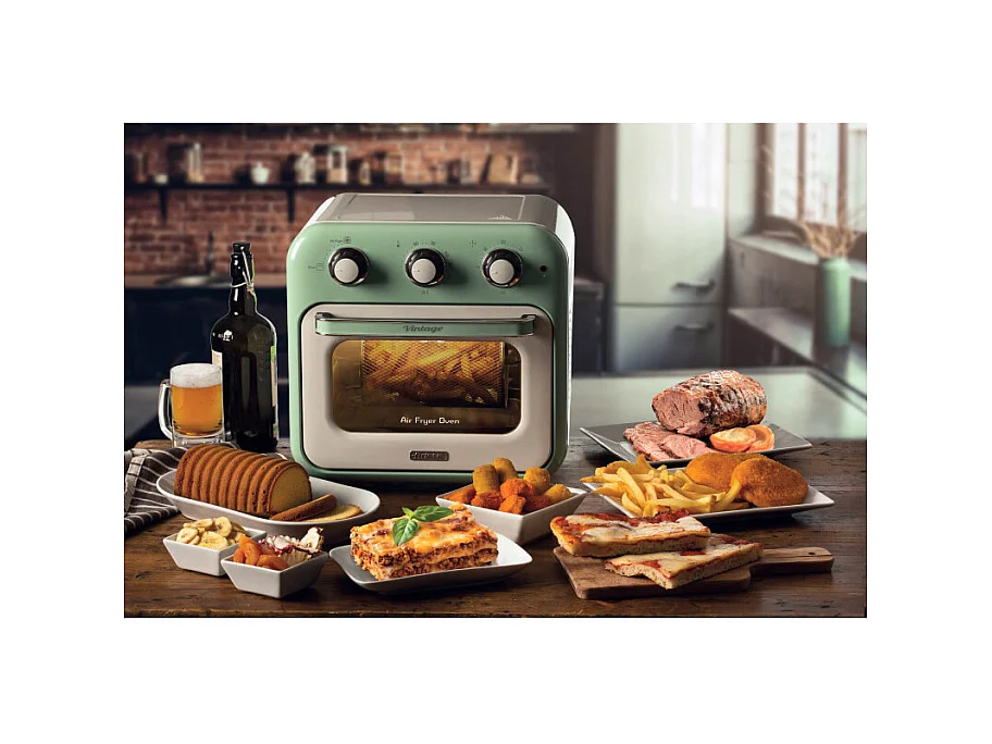 Friggitrice ad aria e forno Vintage 16L 1400W - Accessori inclusi - Verde