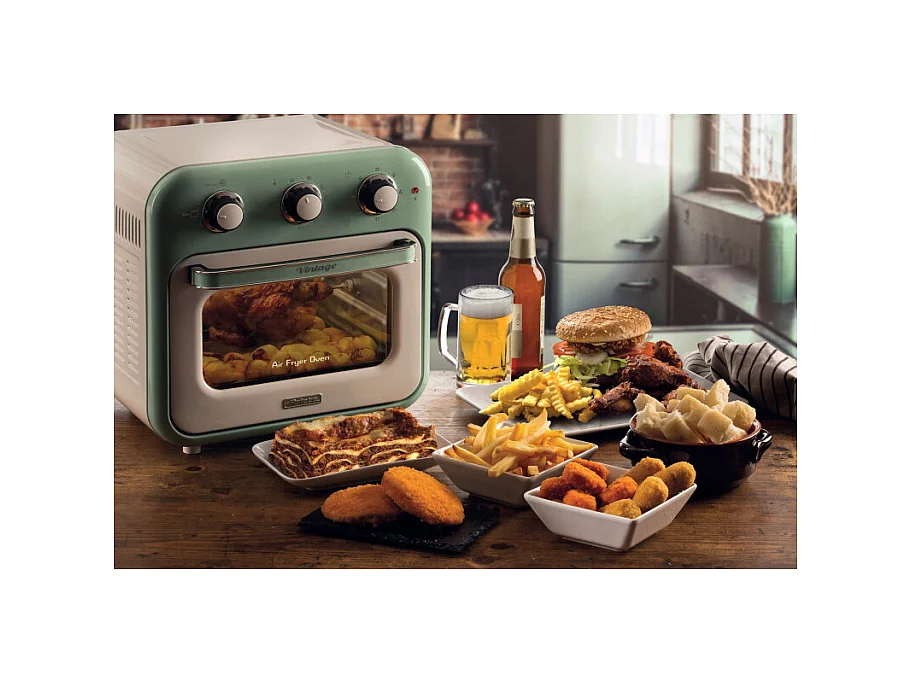 Friggitrice ad aria e forno Vintage 16L 1400W - Accessori inclusi - Verde