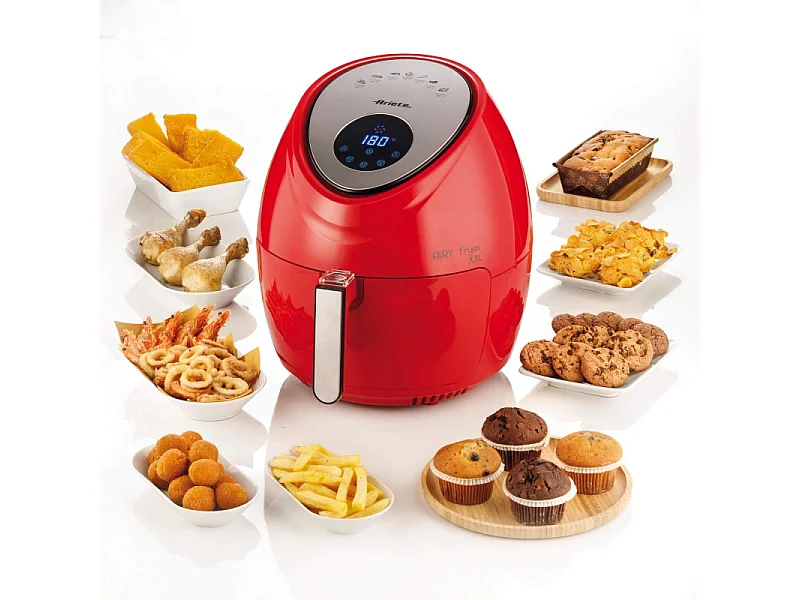 Friggitrice ad Aria XXL - 7 Litri - Cottura Senza Olio - 1800 Watt - Rosso