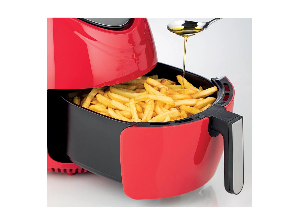 Friggitrice ad Aria XXL - 7 Litri - Cottura Senza Olio - 1800 Watt - Rosso