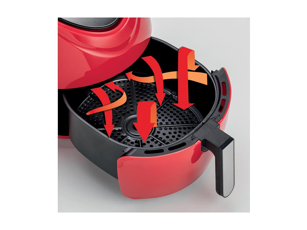 Friggitrice ad Aria XXL - 7 Litri - Cottura Senza Olio - 1800 Watt - Rosso