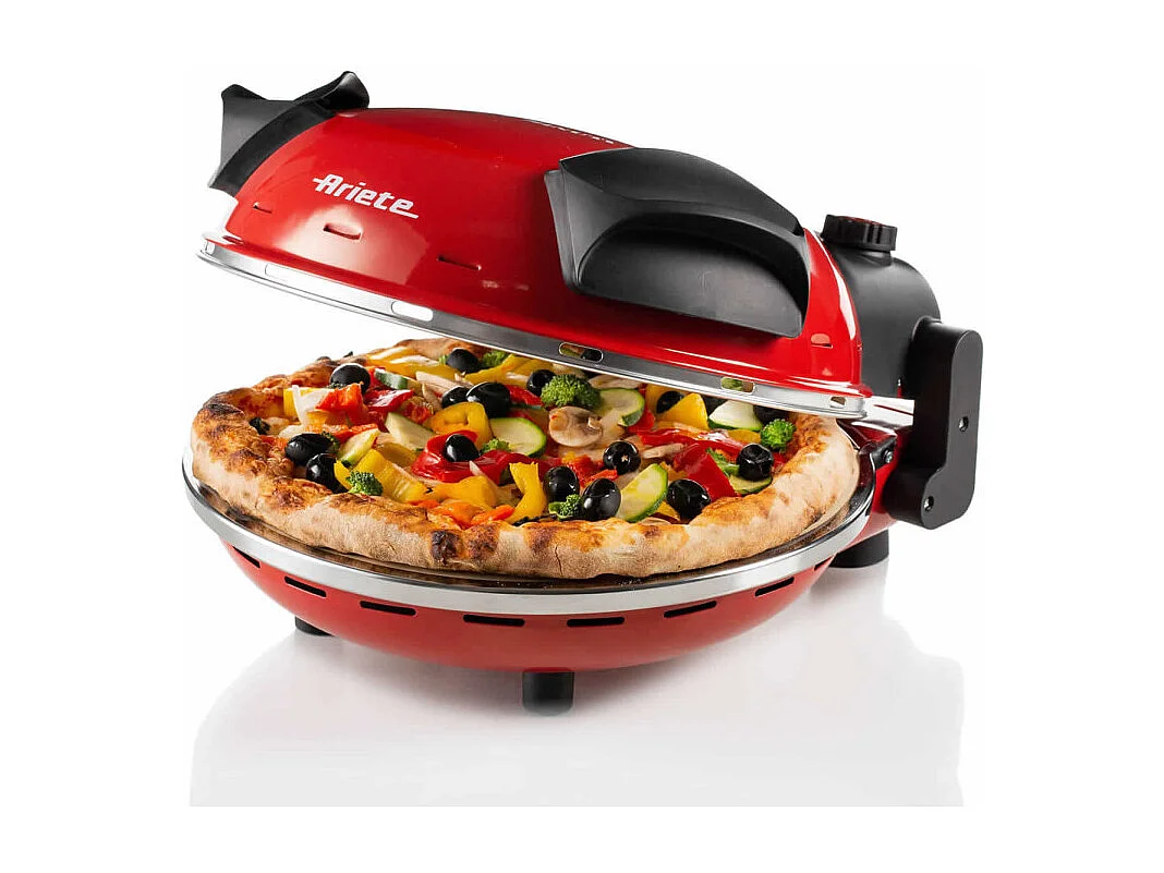 Forno Pizza - 4 Minuti - Piastra in Pietra Refrattaria - 1200W - Nero
