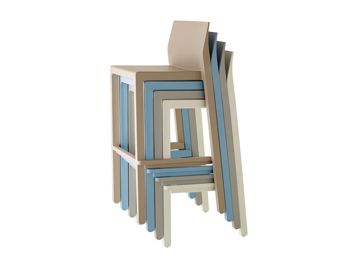 SET 4 SGABELLI KATE TECNOPOLIMERO HT 75CM MADE IN ITALY SCAB DESIGN - Verde oliva 56