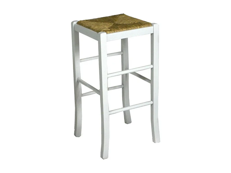 Sgabello legno venus faggio laccato bianco cm 42x37,5h73 made in italy