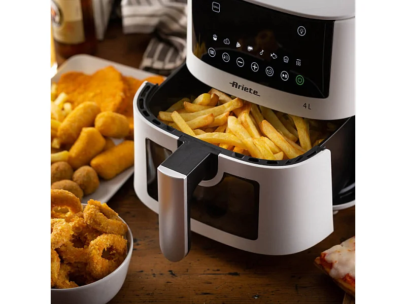 Friggitrice ad aria 4L 1400W - 9 programmi - Funzione Shake e Grill - Bianco