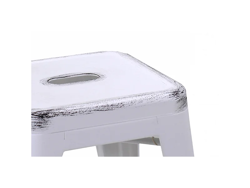 Sgabello ferro bristol bianco antico cm 39x39h45