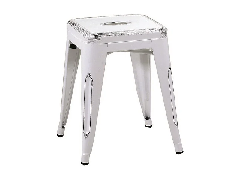 Sgabello ferro bristol bianco antico cm 39x39h45